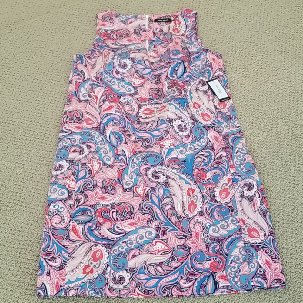 Nine West cotton stretch shift dress.